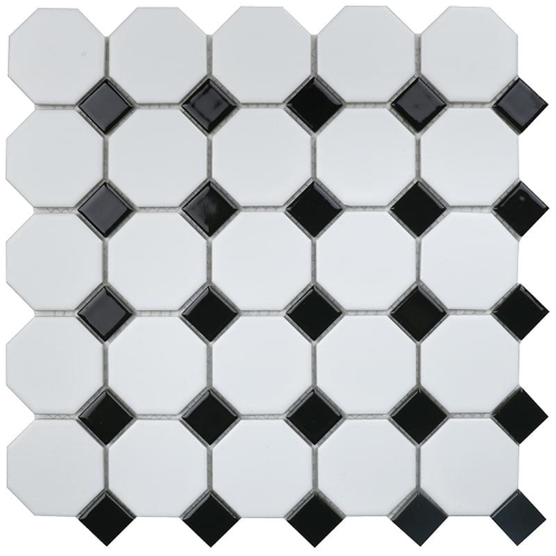 Picture of Mosaic Octogon White mat 29,5x29,5