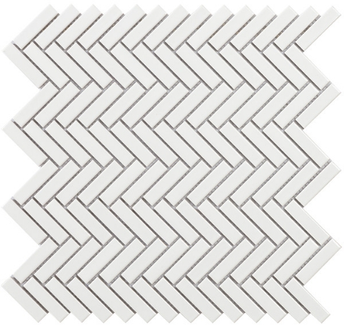 Изображение Мозаика Chevron White Gloss 28,3*27,7 #S