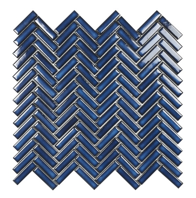 Picture of Mosaic Chevron Blue Gloss 28,3*27,7 #S