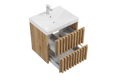 Picture of Washbasin cabinet Tripoli with washbasin 60 oak