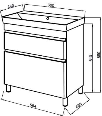 Picture of Sink cabinet Vivacewith washbasin Vivace 60