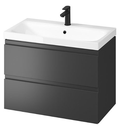 Picture of Cabinet with washbasin  MODUO 80 ANTHRACITE