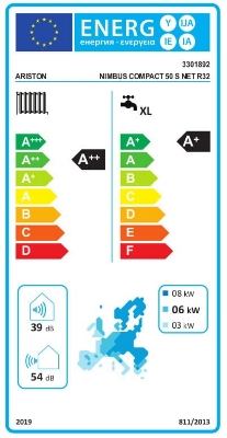 Picture of Air-water heat pump Ariston NIMBUS COMPACT 50 S NET R32, with integrated water heater, with Wi-Fi, 7.57 kW