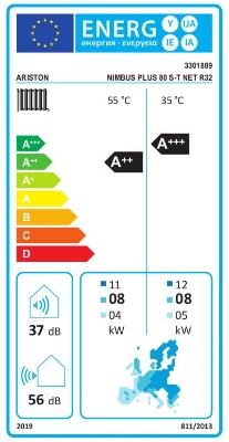 Picture of Air-water heat pump Ariston NIMBUS PLUS 80 S-T NET R32 with Wi-Fi, 11.74 kW