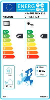 Изображение Теплонасос Ariston NIMBUS FLEX 120 S-T EXT R32, Gaiss-ūdens, ar Wi-Fi, 13.87 kW, 3F-400V