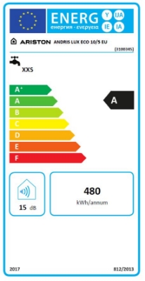 Изображение Водонагреватель ANDRIS LUX ECO 10L, над раковиной