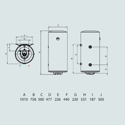 Picture of Water heater PRO R 120L, vertical (left)