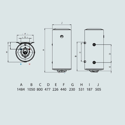 Picture of Water heater PRO R VTS EVO 200L, vertical (left)