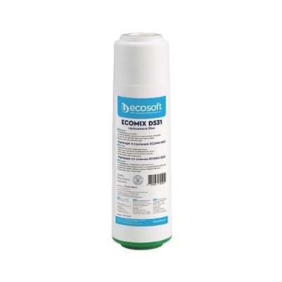 Picture of Ecosoft cartridge with ion exchange resin ECOMIXD 10″