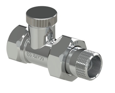 Picture of Polished lockshield valve TEIDE PLUS, 1/2", straight