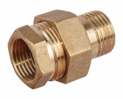 Picture of Straight coupler for reg.pipes brass 1/2