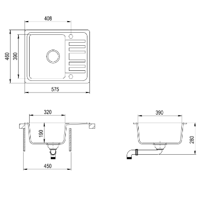 Picture of Granite sink 460x575 Silica AUT.