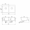 Изображение Гранитная мойка SQM200  черный металлик
