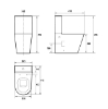 Attēls Tualetes pods VENTO Ulsberg  bez apmales ar horizonālo izvādu, 3/6l, ar duroplast Soft Close vāku, ūdens padeve no apakšas