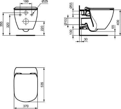 Изображение Унитаз подвесной IDEAL STANDARD Tesi черный