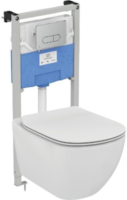 Изображение Инсталляция  IDEAL STANDARD (WC рама ProSys 120+унитаз Tesi с крышкой Soft Close+кнопка Oleas M1 хром)