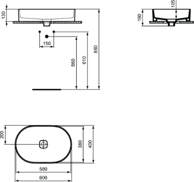 Изображение Раковина STRADA II IdealStandard 60X40