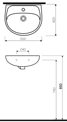 Изображение Раковина 50 cm SOLO