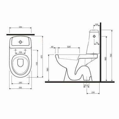 Picture of WC KOLO SOLO vertical 3/6l , bottom inlet, Duroplast seat