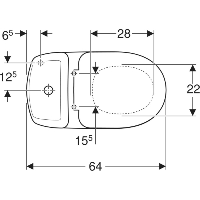 Picture of WC KOLO SOLO 45gr outlet bottom inlet, PP seat