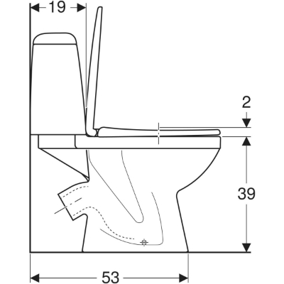 Picture of WC KOLO SOLO 45gr outlet bottom inlet, PP seat