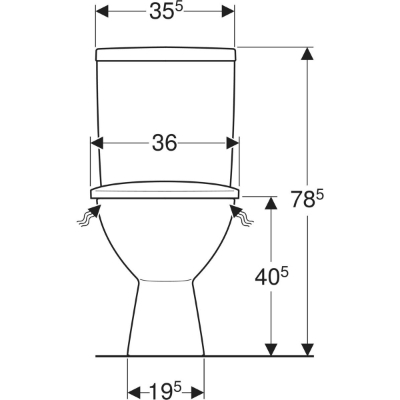 Picture of WC KOLO Freja Duroplast Soft Close seat, 45 gr, bottom inlet