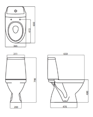 Picture of WC MODO, vertical Soft Close click to clean cover