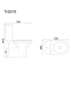 Attēls Tualetes pods VENTO Lagon ar horizonālo izvādu, 3/6l, ar  PP Soft Close vāku, ūdens padeve no apakšas