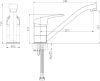 Изображение Кухонный смеситель 210 mm BORA Standart