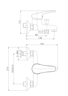 Picture of Shower mixer BORA Standart with accessories