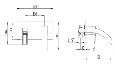 Picture of Build in mixer for ceramic basin Vento Venecia, chrome