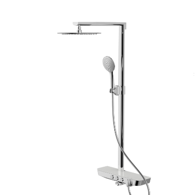 Picture of Bath mixer Vento Tivoli with short spout and shower, white / chrome