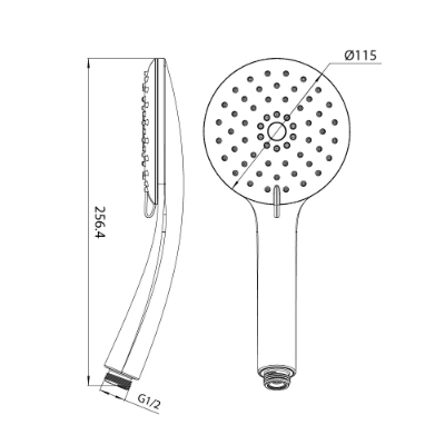 Picture of Handshower Vento H20013W white 115mm 3 F