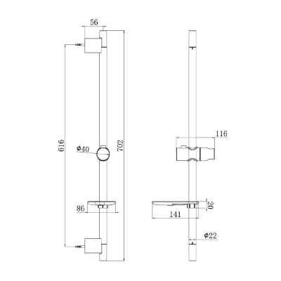 Picture of Shower column Bora Ø22mm