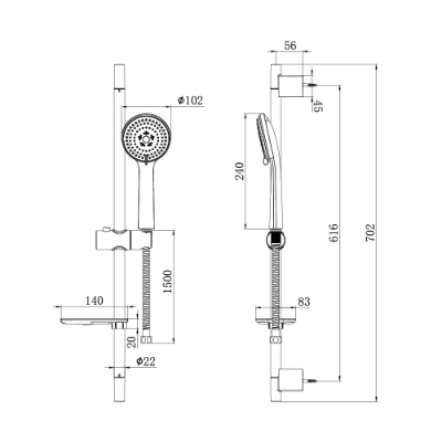 Picture of Shower set Bora Standart with handshower