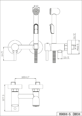 Attēls Bidetta rokas duša Vento BD9004-2