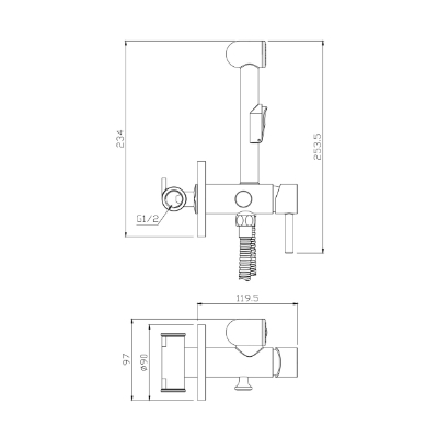 Picture of Bidet mixer Vento Ultra chrome