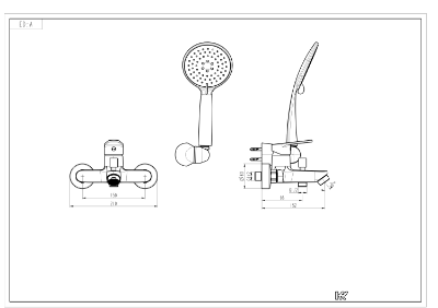 Picture of Shower and bathub faucet Bora Smart chrome with accesuaries