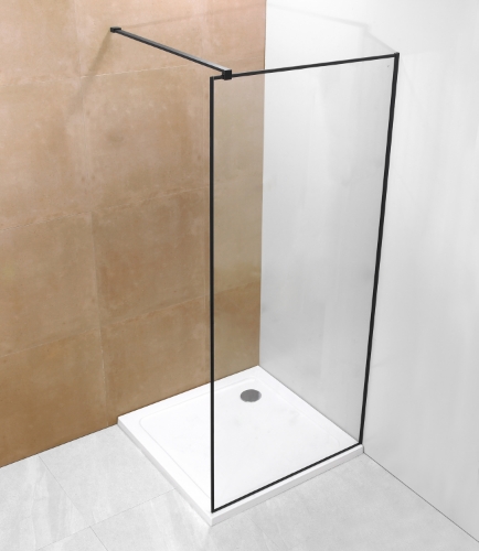 Picture of Shower wall Vento Napoli 100*195 glass 6mm Easy Clean  black profile