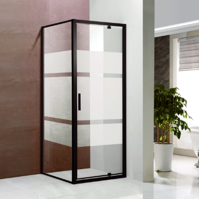 Picture of Shower Enclosure Vento Toskana square, 90x90x195, black profil, without tray