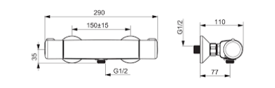 Picture of Thermostatic shower mixer Oras Nova