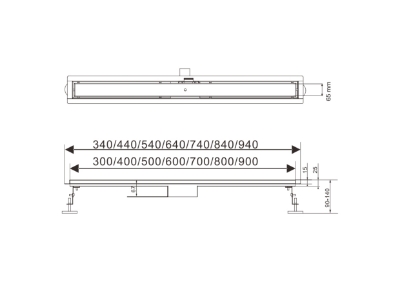 Picture of Shower drain Side outlet Vento Tivoli 500x70x70