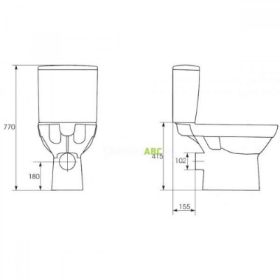 Picture of WC CERSANIT City CLEAN ON 011 3/5  TS SLIM DUR SC EO ONE BUTTO BOX