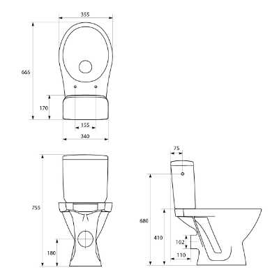 Picture of WC CERSANIT 389 010 with Duroplast SC seat