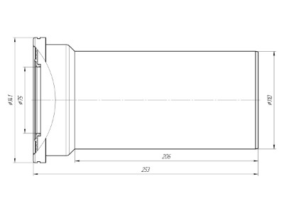 Изображение WC труба для подключения 110 mm, жесткая, прямая