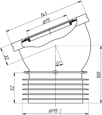 Изображение WC труба для подключения 110 mm, жесткая, короткая