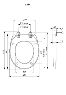 Picture of WC seat Badi PP black