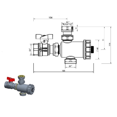 Picture of Magnetic dirt separator 3/4"