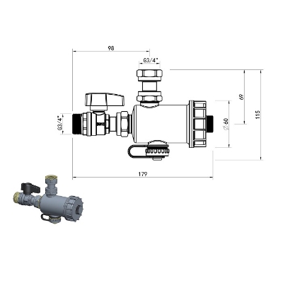 Picture of Magnetic dirt separator 3/4"