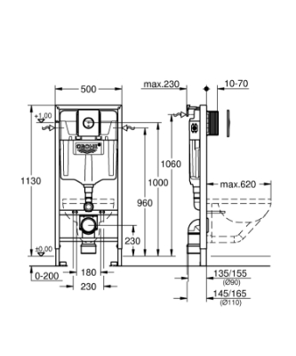 Picture of Rapid SL 4-in-1 set for WC, 1.13 m installation height